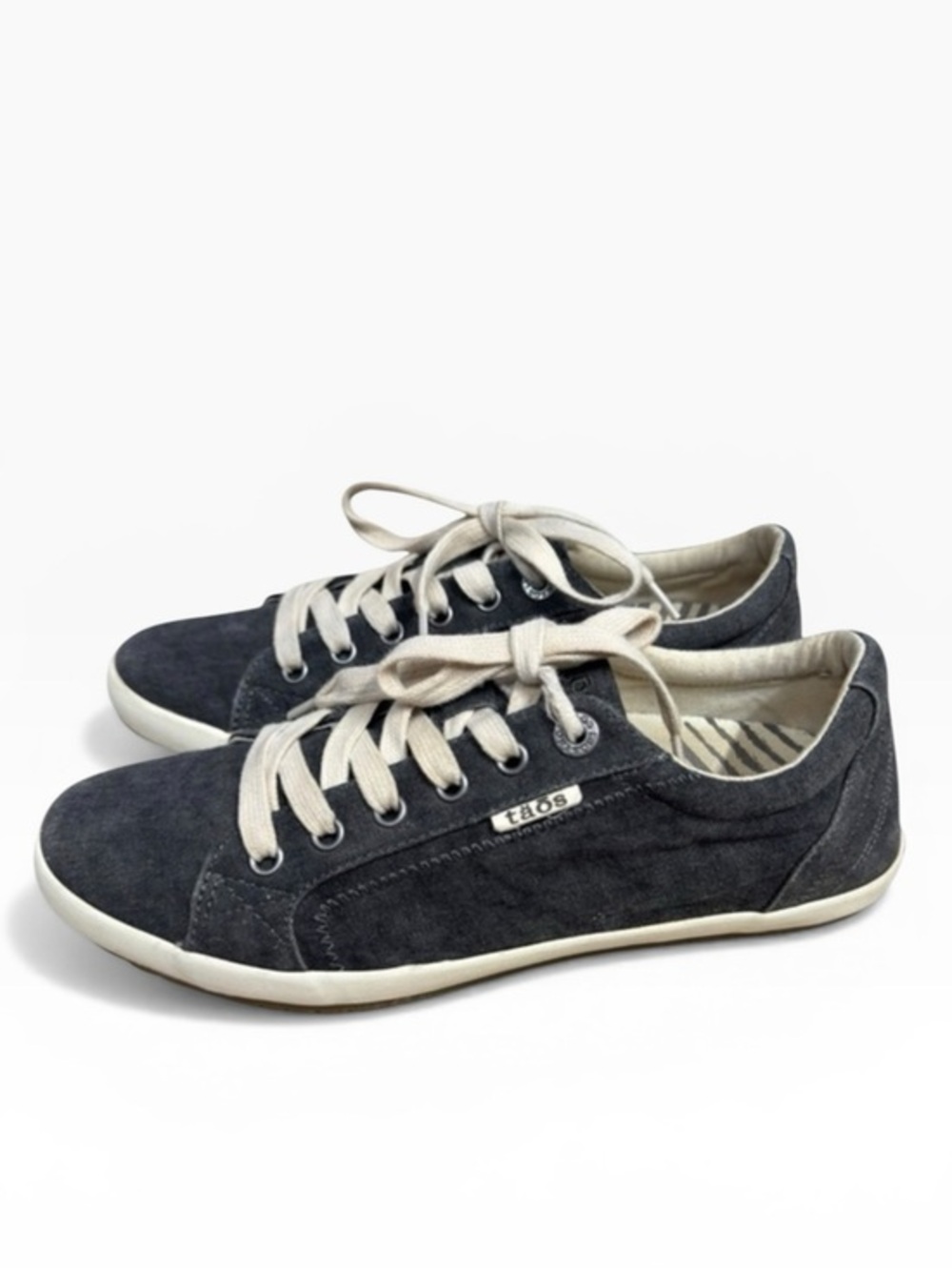 Taos Star Womens Canvas Sneakers Charcoal Washed Lace Up Comfort Size US 9 Shoes